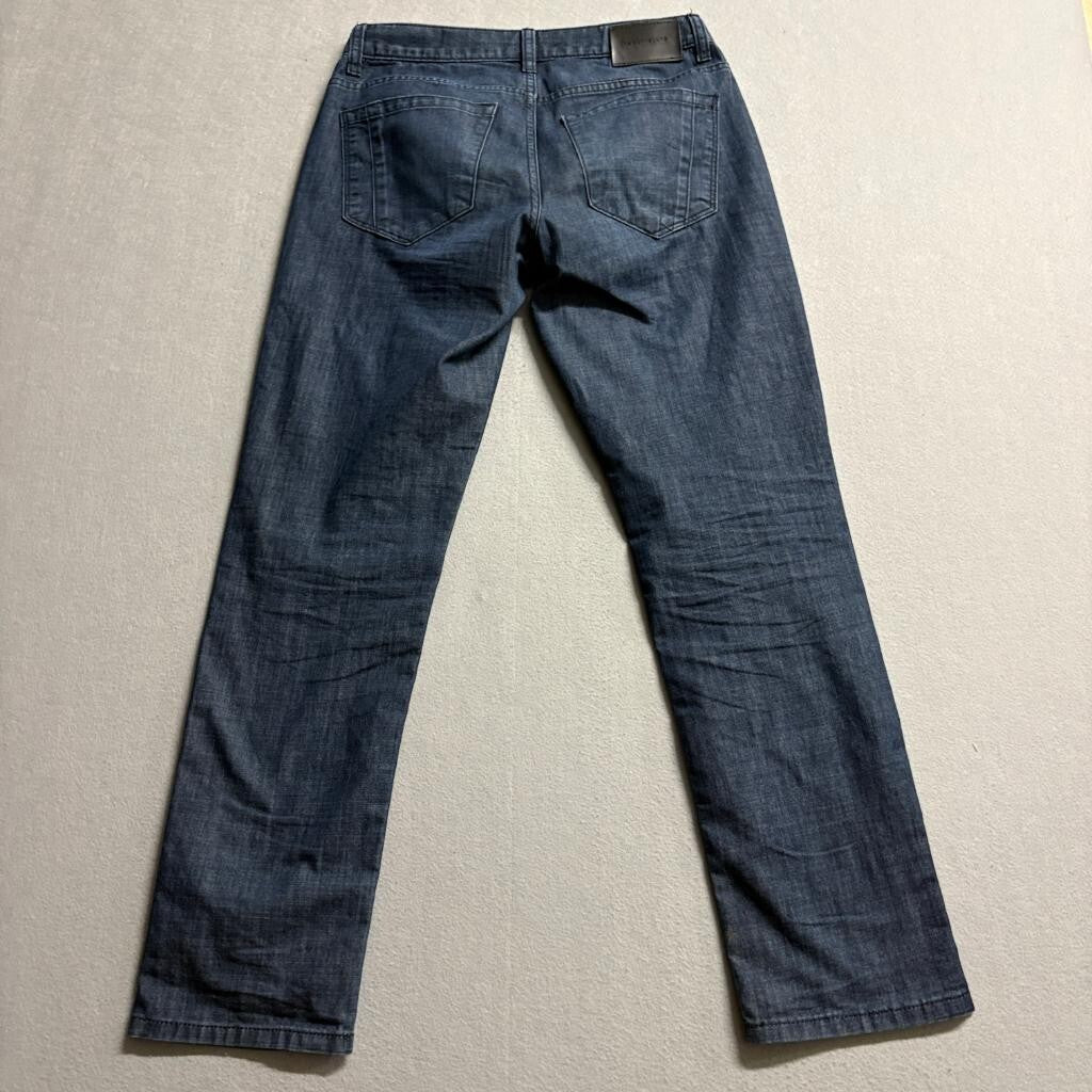 Perry Ellis Mens Jeans 29x30 Dark Wash Blue Denim Stretch Straight Leg
