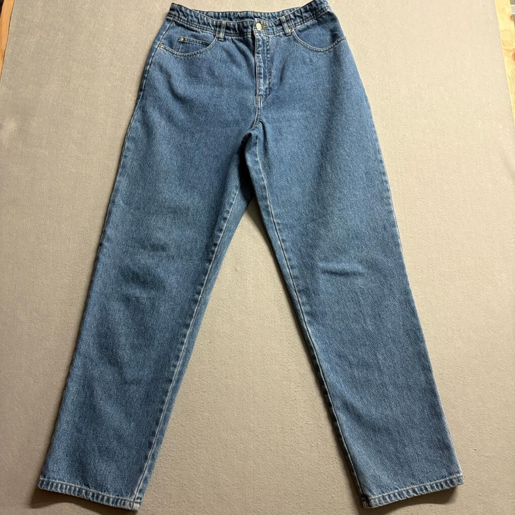 Sigrid Olsen Essentials Jeans Womens 12 Blue Denim High Rise Mom Straight Leg