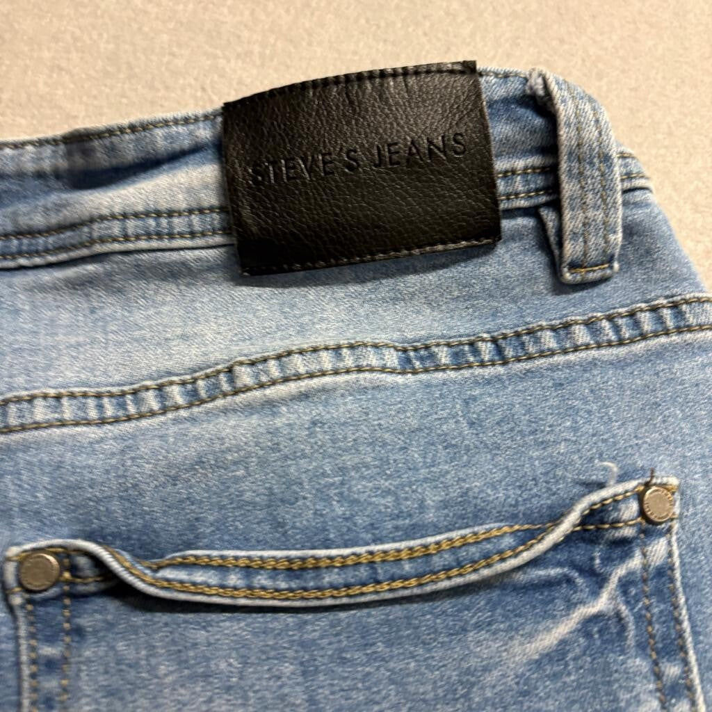 Steve's Jeans Mens 34x30 Blue Denim Stretch Straight Leg Pants