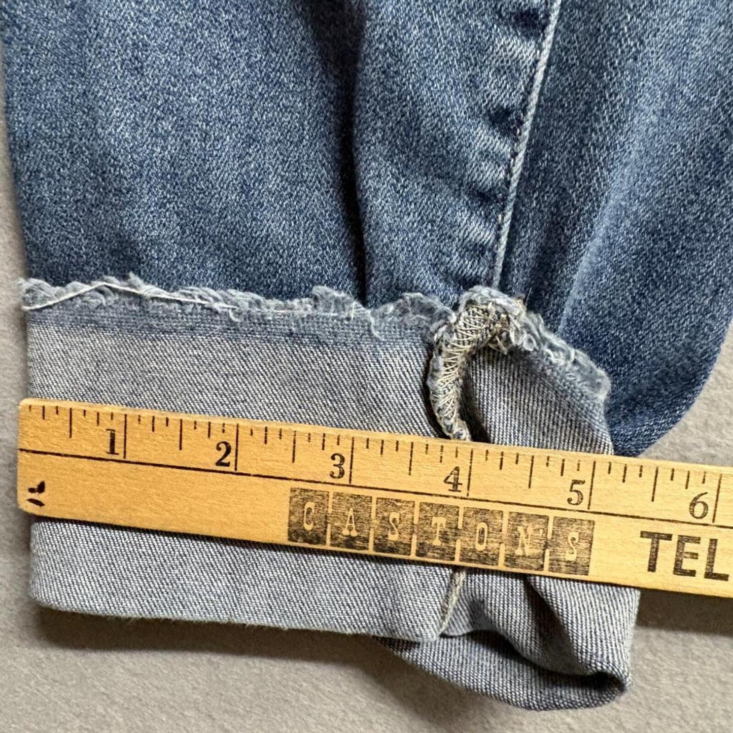 Rock & Republic Denim Rx Slimming Jeans Womens 6 Blue Distressed Pull On Cuffed