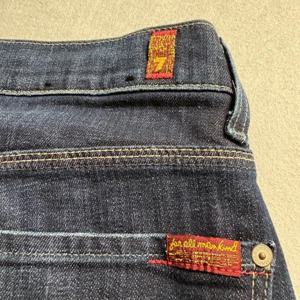 7 For All Mankind Slimmy Jeans Mens 32x31 Dark Wash Stretch Slim Straight Denim
