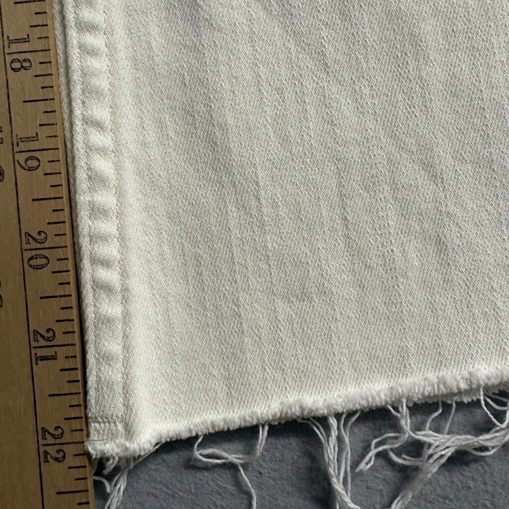 ee:some Los Angeles Wide Leg Jeans Womens Small Off White Raw Hem Stretch Denim