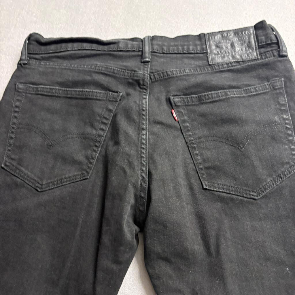 Levis 511 Slim Fit Black Jeans Mens 33x32 Actual 33x30 Stretch Denim