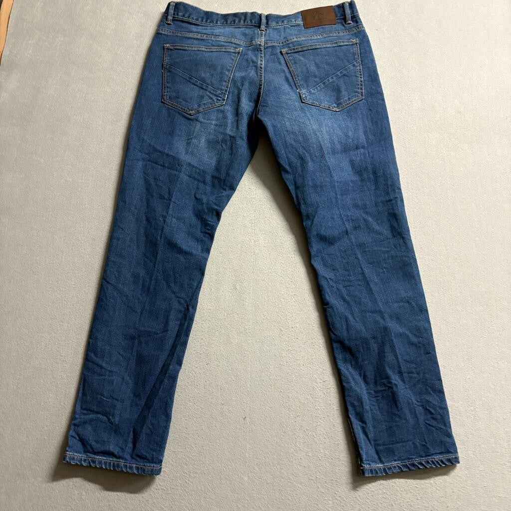 Perry Ellis Premium Denim Jeans Mens 34x30 Blue Stretch Straight Leg