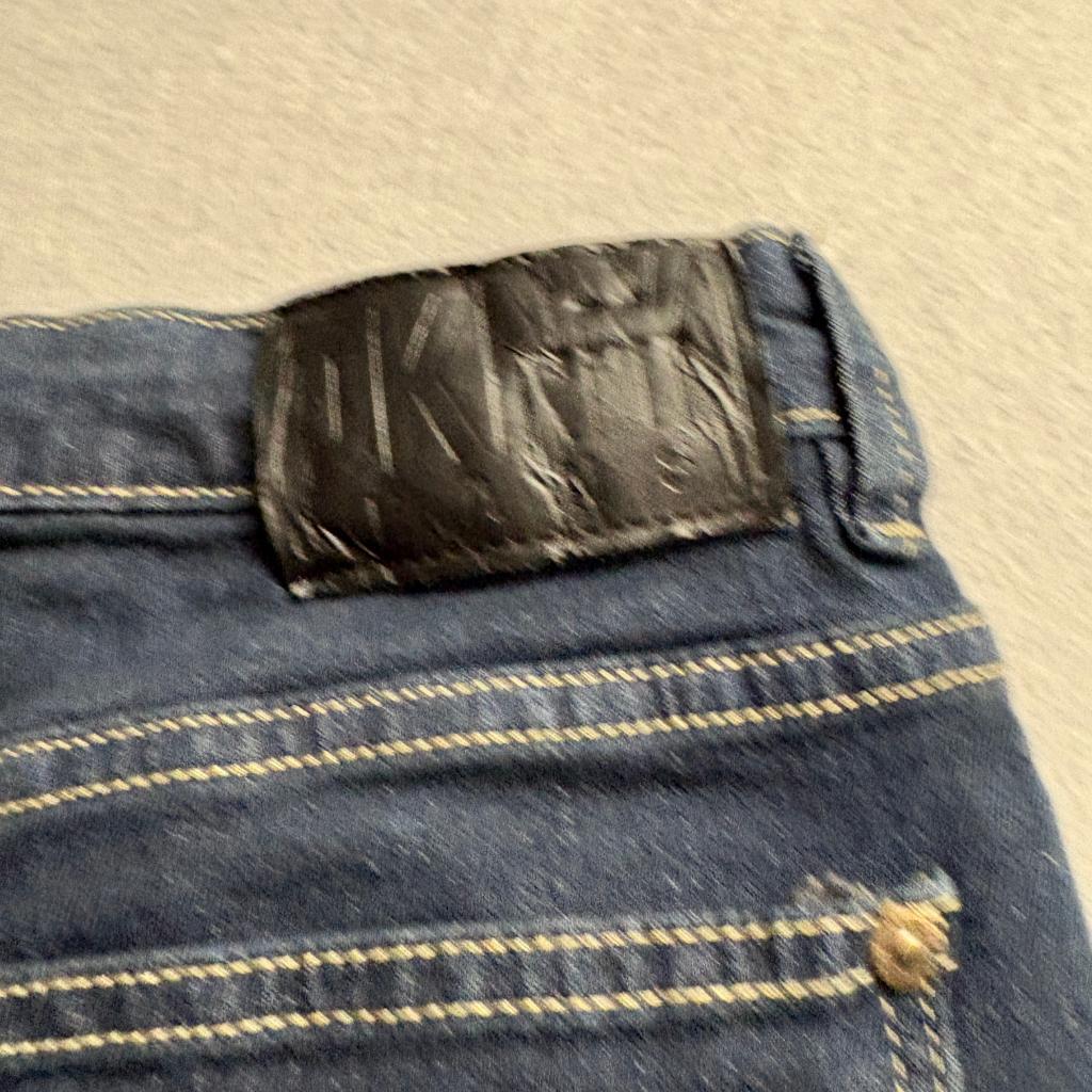 DKNY Girls Jeans Size 16 Blue Denim Raw Hem Straight Leg Stretch