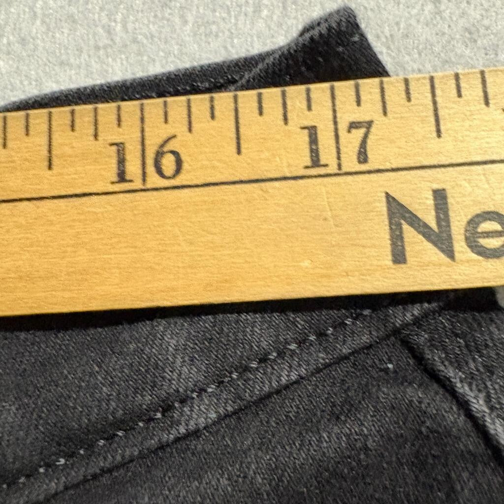 Levis 505 Straight Jeans Womens 16M Black Denim Stretch Pants W33 L32