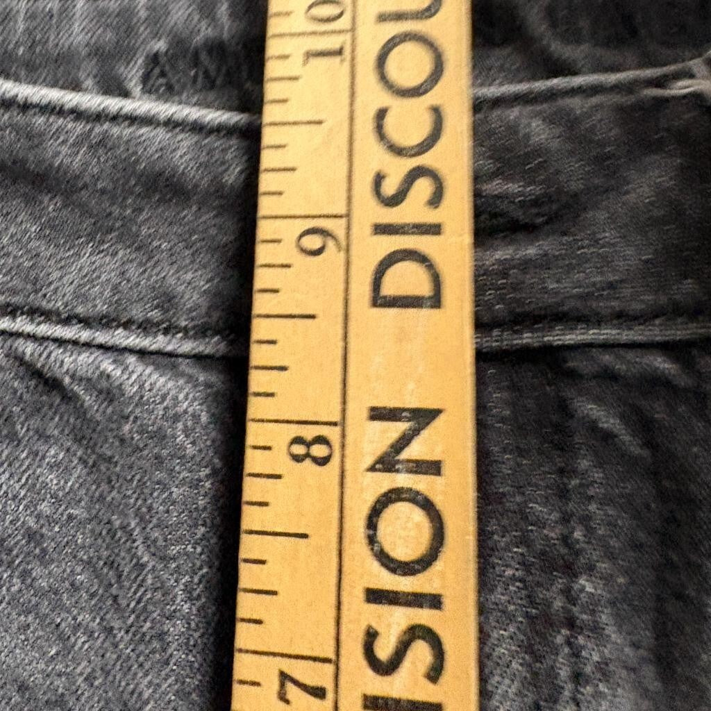 American Eagle Mom Jeans Womens Size 0 Short Gray Denim High Rise Strigid