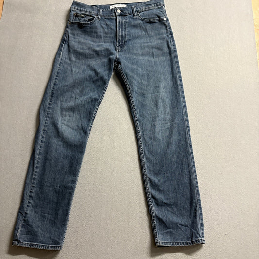 Calvin Klein Jeans Mens 34x30 Slim Straight Blue Stretch Denim Pants