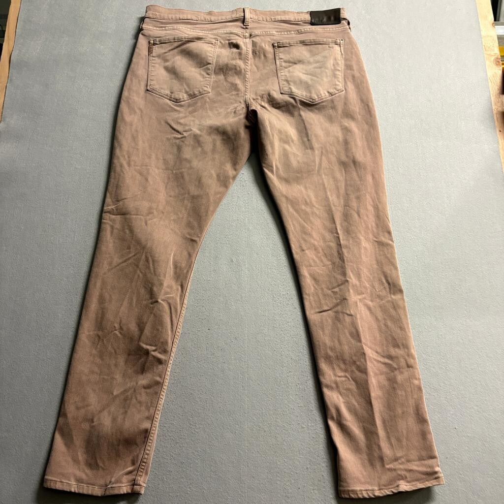 Paige Mens Jeans Size 38 Brown Tan Stretch Denim Made in USA Slim Straight