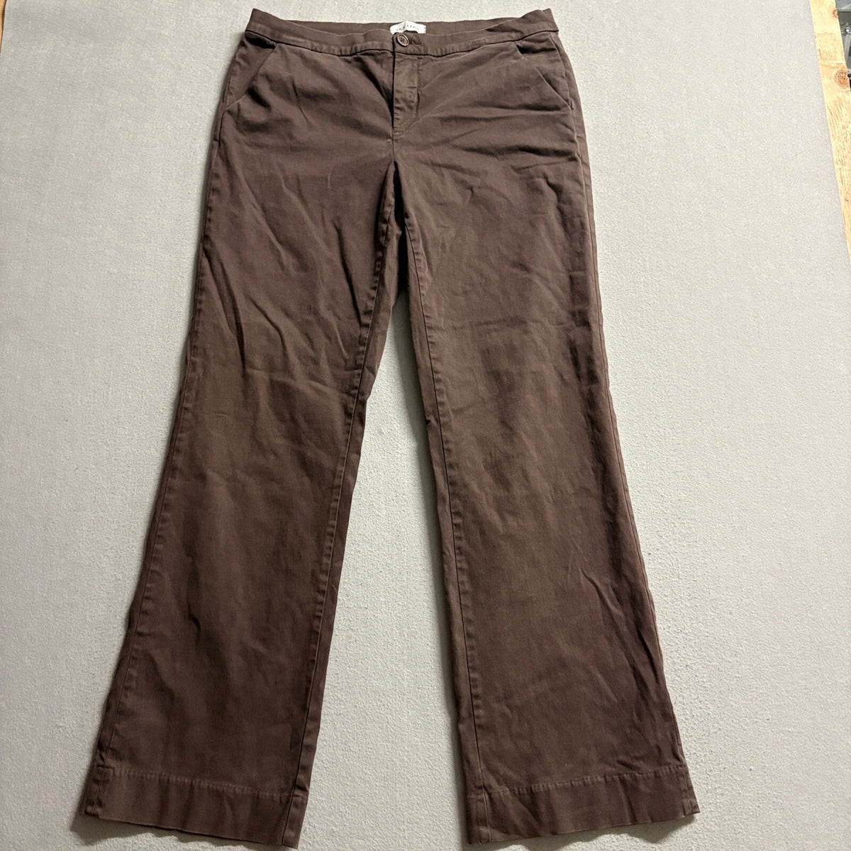 Lila Ryan Womens Pants Size 14 Brown Stretch Cotton Tencel Blend Casual Chino