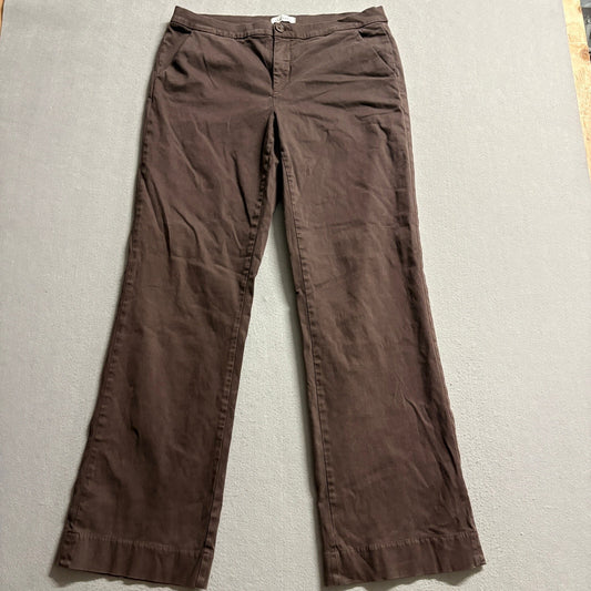 Lila Ryan Womens Pants Size 14 Brown Stretch Cotton Tencel Blend Casual Chino