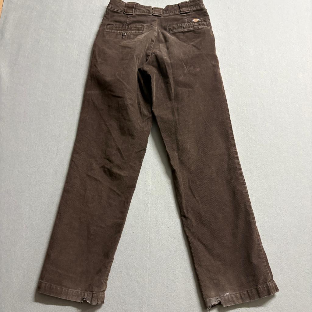 Dickies Boys Corduroy Pants Size 28x32 Brown Regular Fit Stretch Workwear
