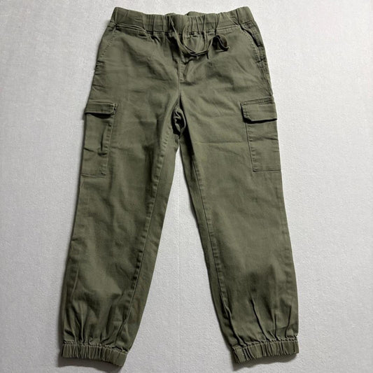 Meltin Pot Women Green Cargo Jogger Pants Size L Elastic Waist Drawstring Cotton