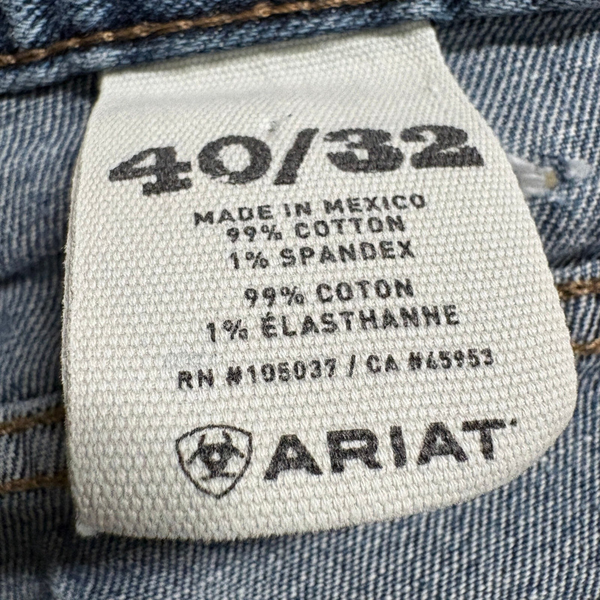 Ariat M4 Low Rise Boot Cut Jeans Mens 40x32 Blue Stretch Denim Western Work