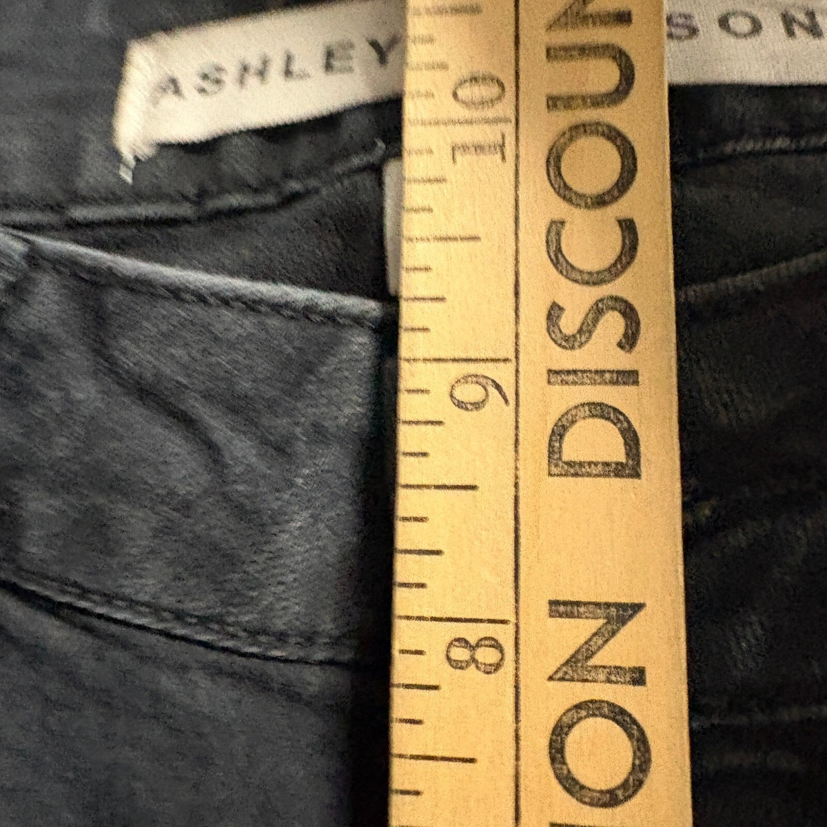 Ashley Mason Womens Studded Frayed Hem Ankle Jeans Black Size 9 Stretch Denim