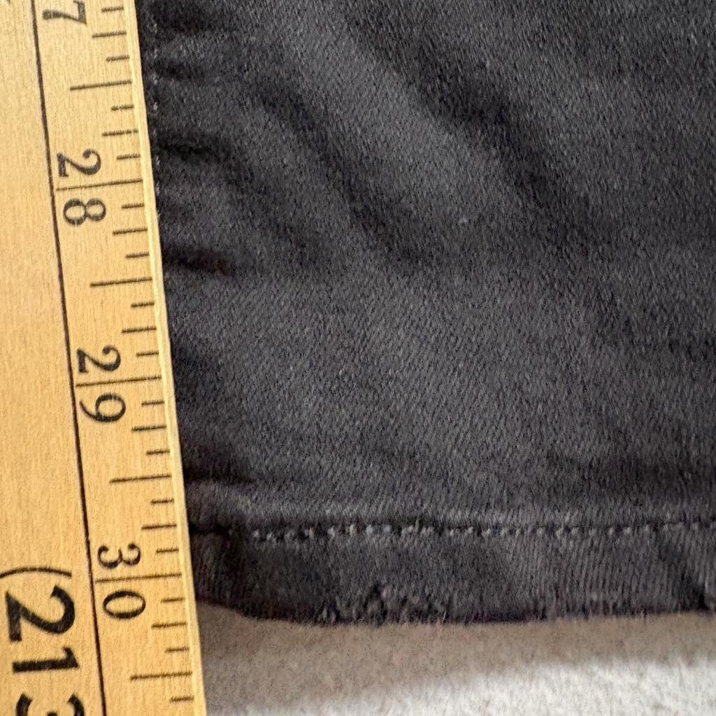 Levi's Premium 724 High Rise Straight Jeans Womens 29 Black Distressed Knee