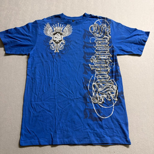 Southpole Premium Graphic T-Shirt Mens XL Blue Y2K Hip Hop Streetwear Cotton Tee