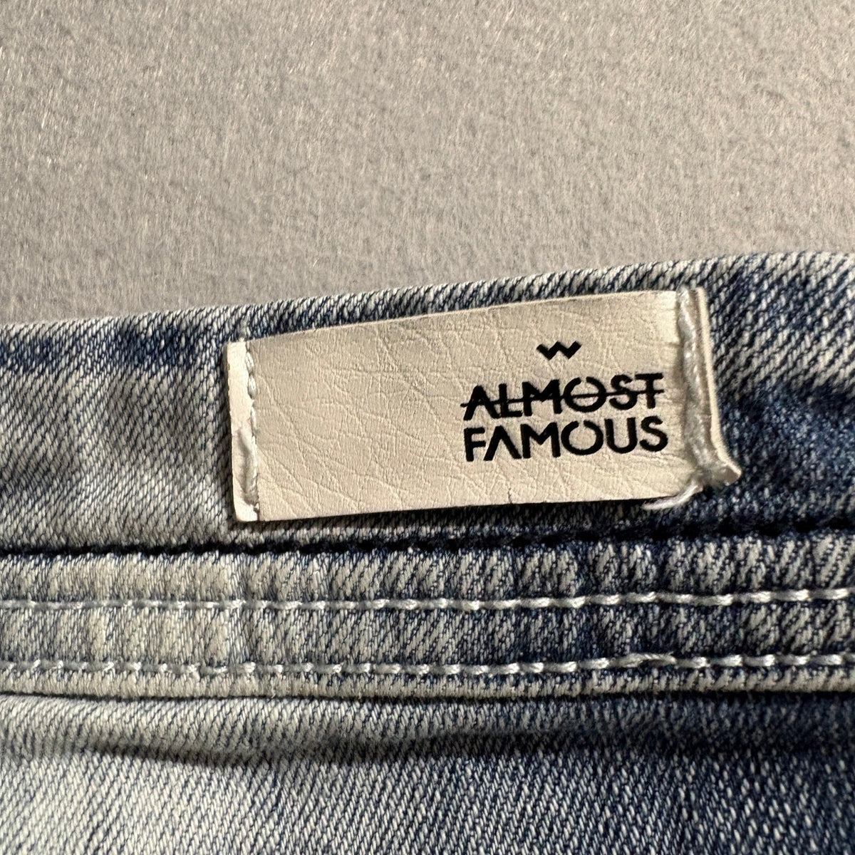 Almost Famous Womens Jeans Size 5 Blue Light Wash Button Fly Cuffed Ankle Denim
