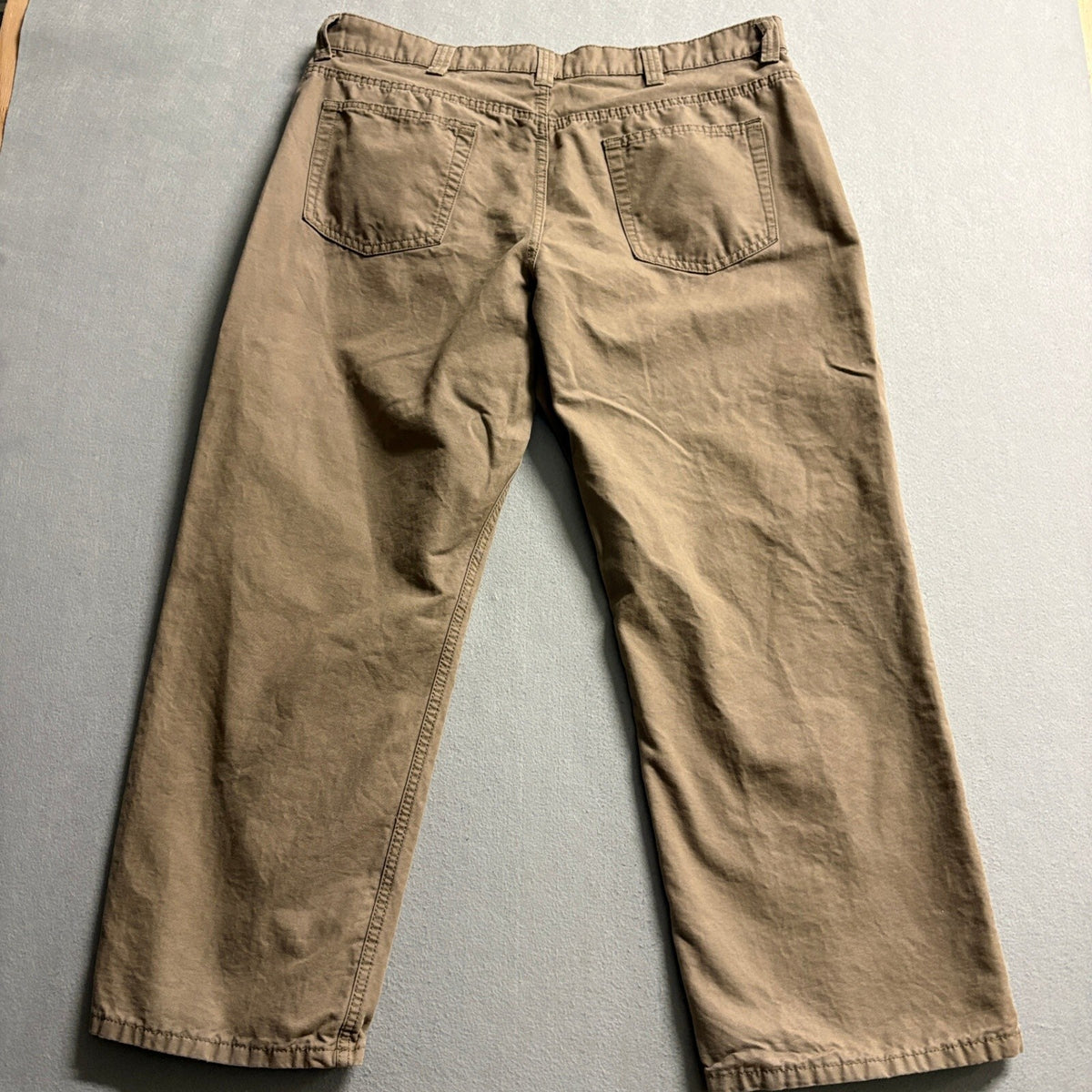 Blue Mountain Mens Work Pants 40x30 Tan Brown Canvas 100% Cotton Five Pocket