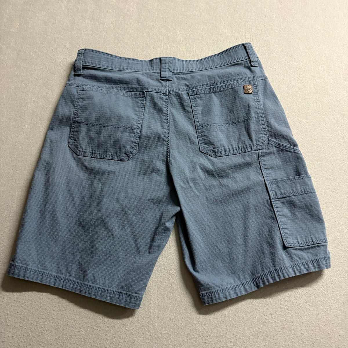 Weatherproof Mens 32 Chino Shorts Blue Stretch Ripstop Comfort Waist Outdoor