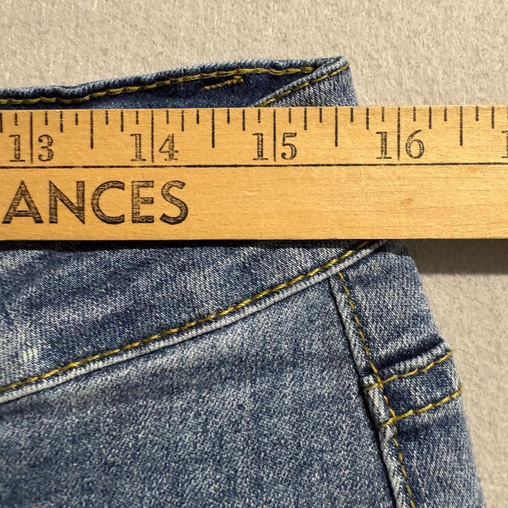Unbranded Wide Leg Crop Jeans Womens Size 8 Blue Denim Raw Hem High Rise Stretch