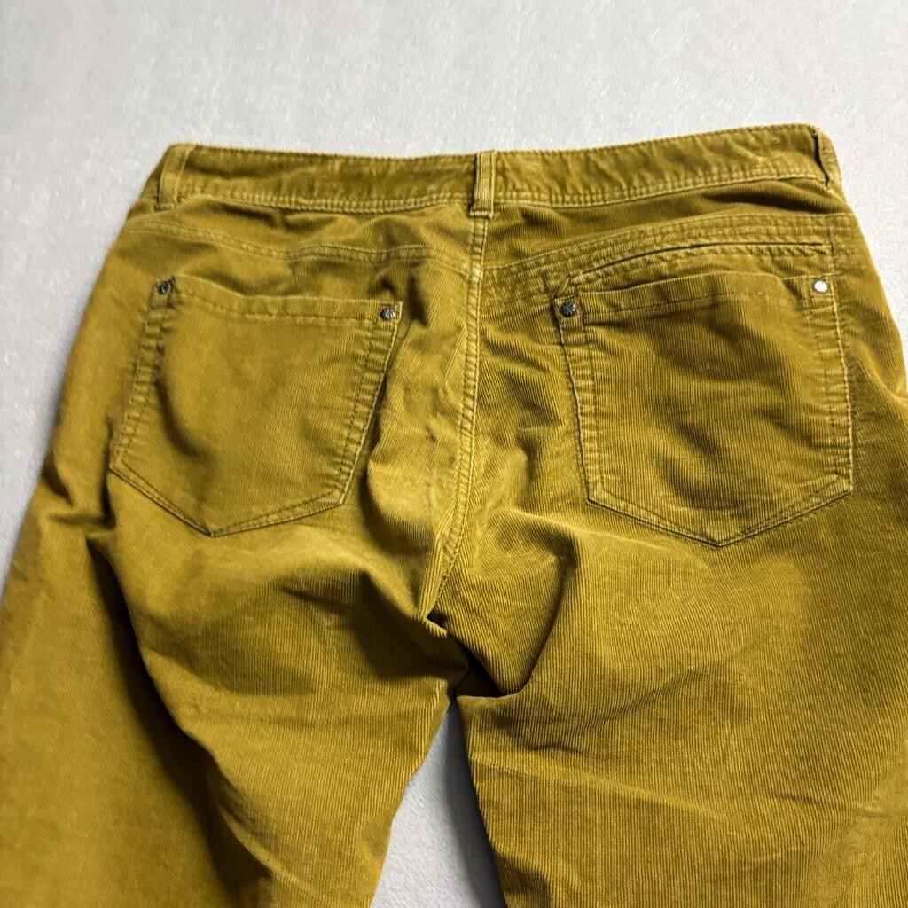 Athleta Corduroy Pants Womens 14T Tall Mustard Yellow Stretch Straight Leg