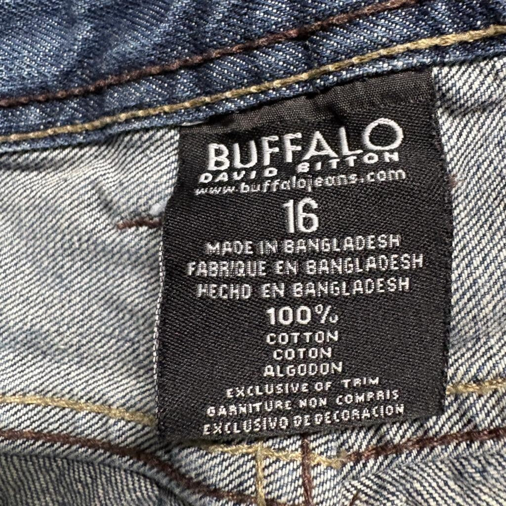 Buffalo David Bitton Driven Jeans Boys Size 16 Straight Leg Blue Denim