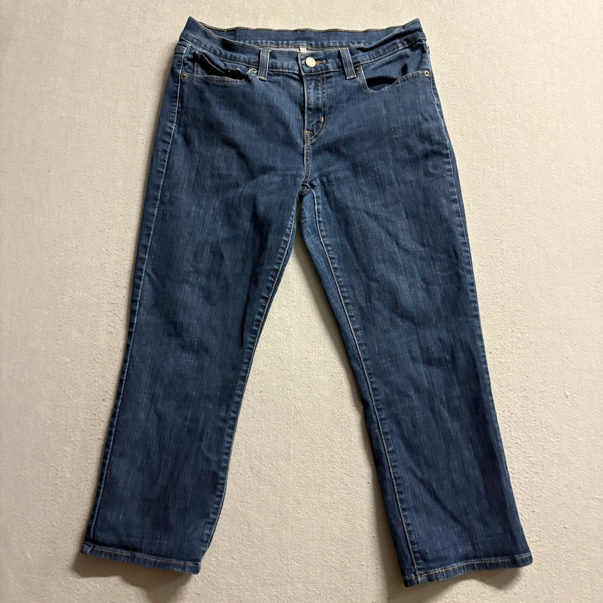 Levis 515 Bootcut Jeans Womens 28 Blue Denim Medium Wash Mid Rise Crop Stretch