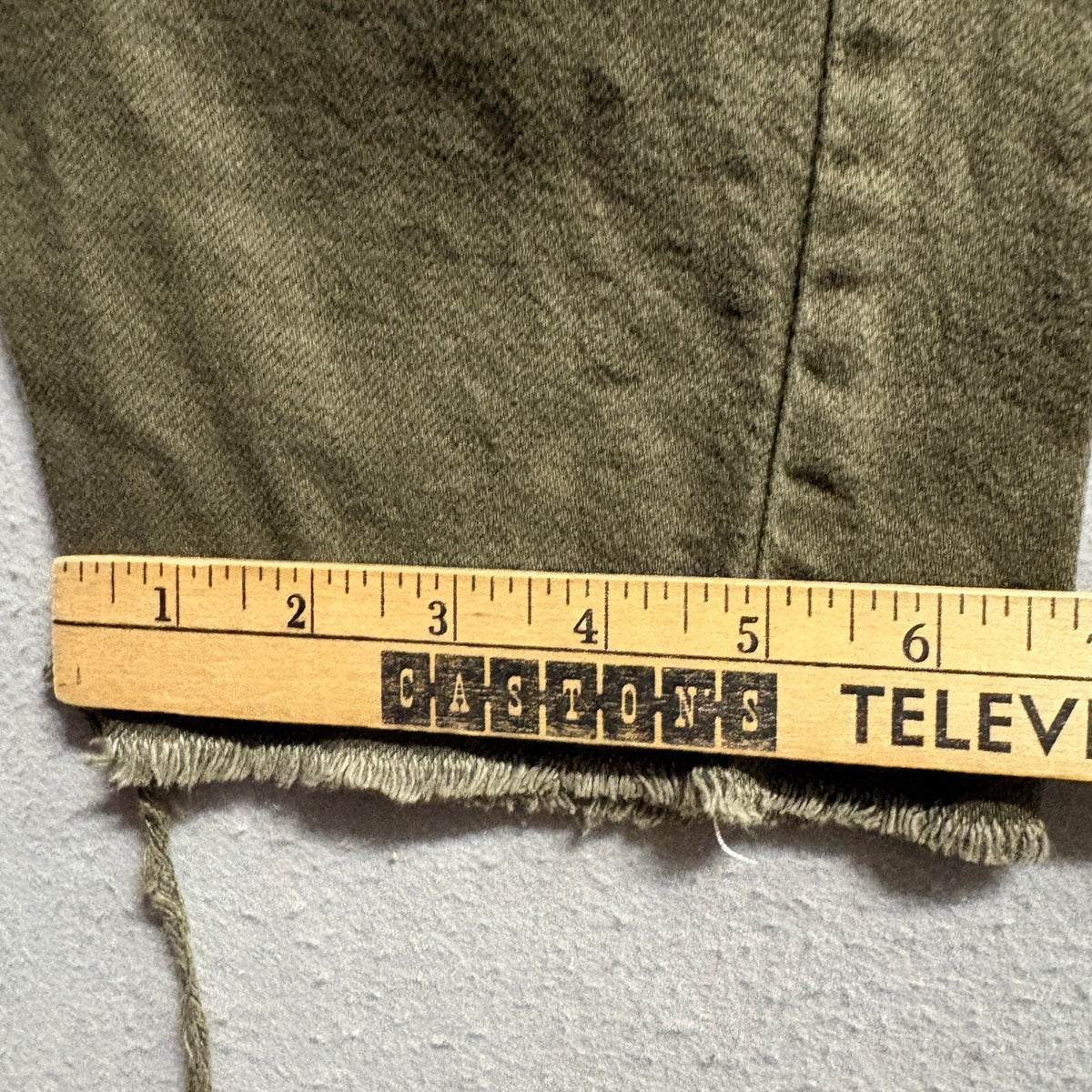 S.O.N.G. Carpenter Jeans Womens 00/23 Olive Green High Rise Raw Hem Wide Leg