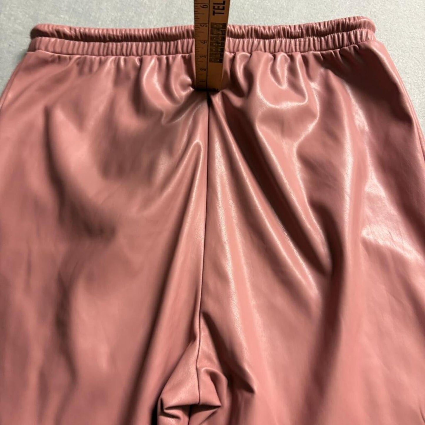 SHEIN Faux Leather Jogger Pants Womens Large Pink Elastic Waist Drawstring