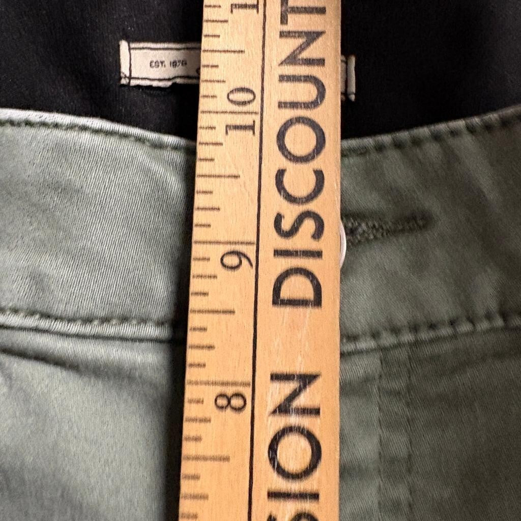 G.H. Bass & Co Women Jeans Size 12 Olive Green Stretch Ankle Crop Skinny Denim