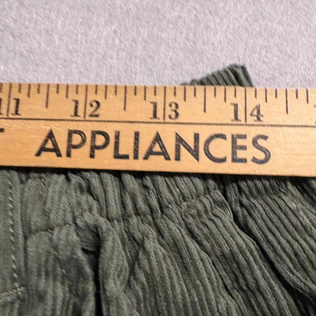 Forever 21 Corduroy Cargo Pants Womens Large Olive Green Wide Leg Y2K Utility