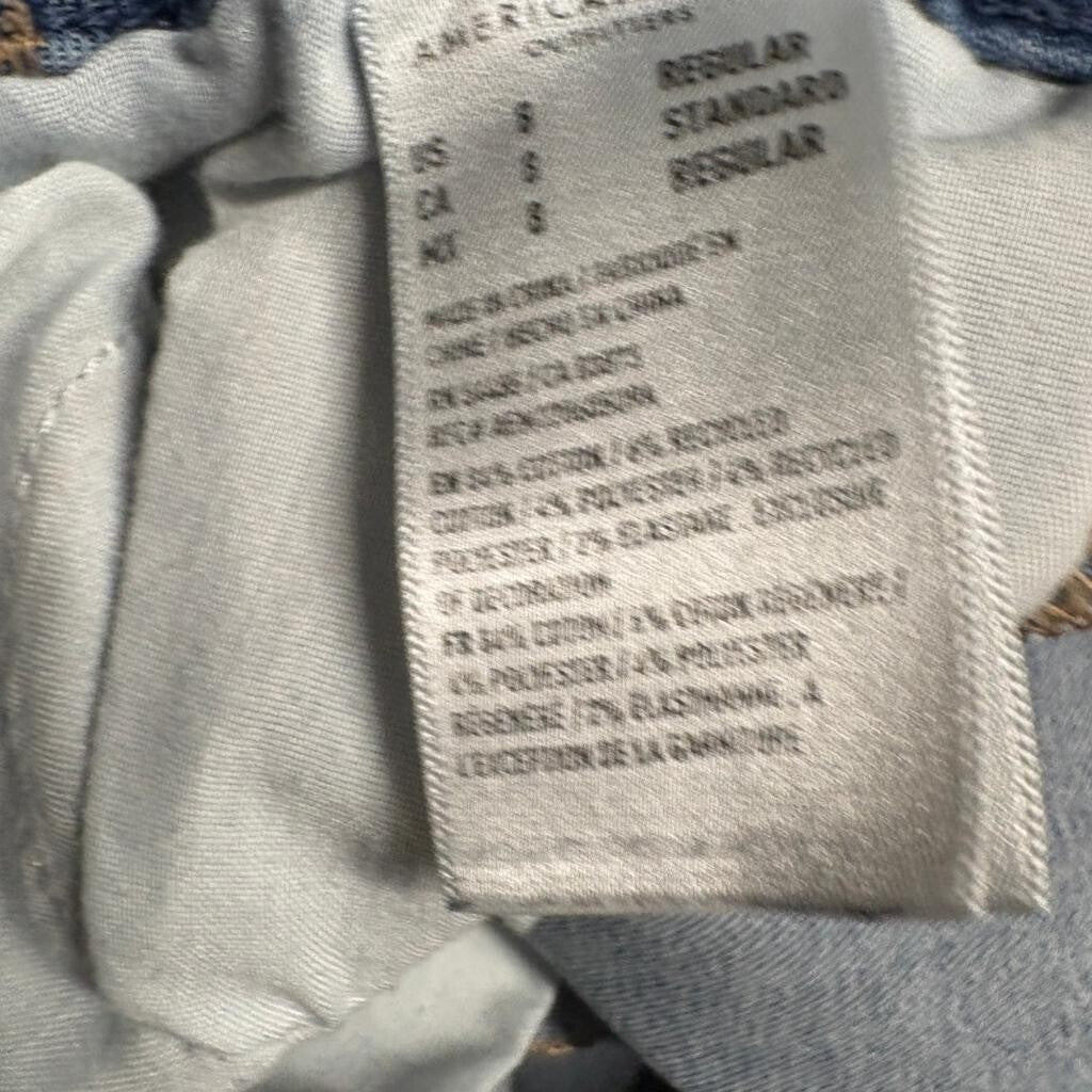 American Eagle Curvy High Rise Jegging Womens Size 8 Blue Distressed Jeans