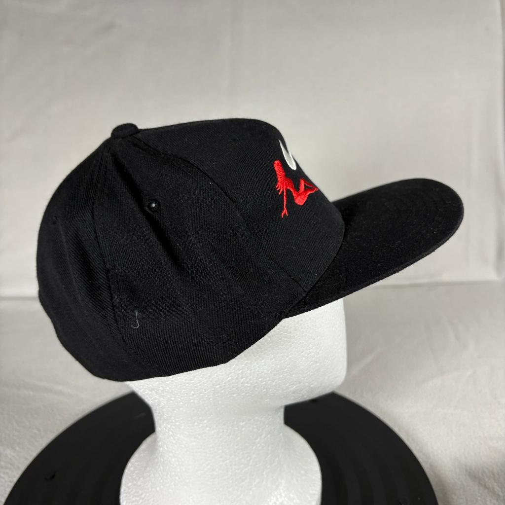 Vintage Kee and Ed Mudflap Girl Swoosh Snapback Hat Mens Black Wool Blend Cap