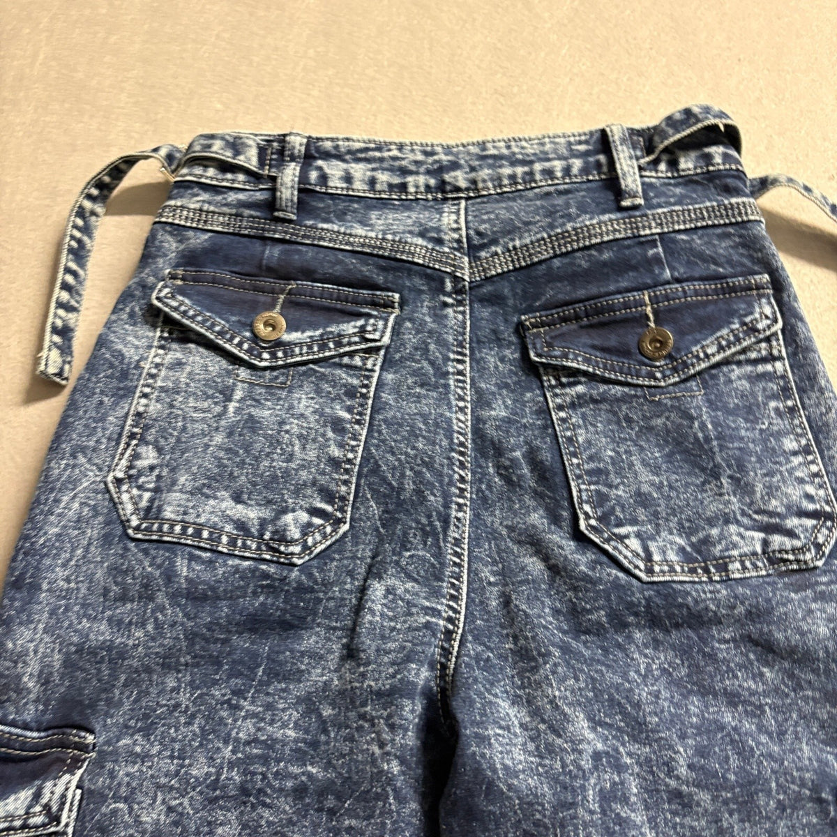 Republic Denim Jeans Womens Small Blue Acid Wash Cargo Utility High Rise Pants