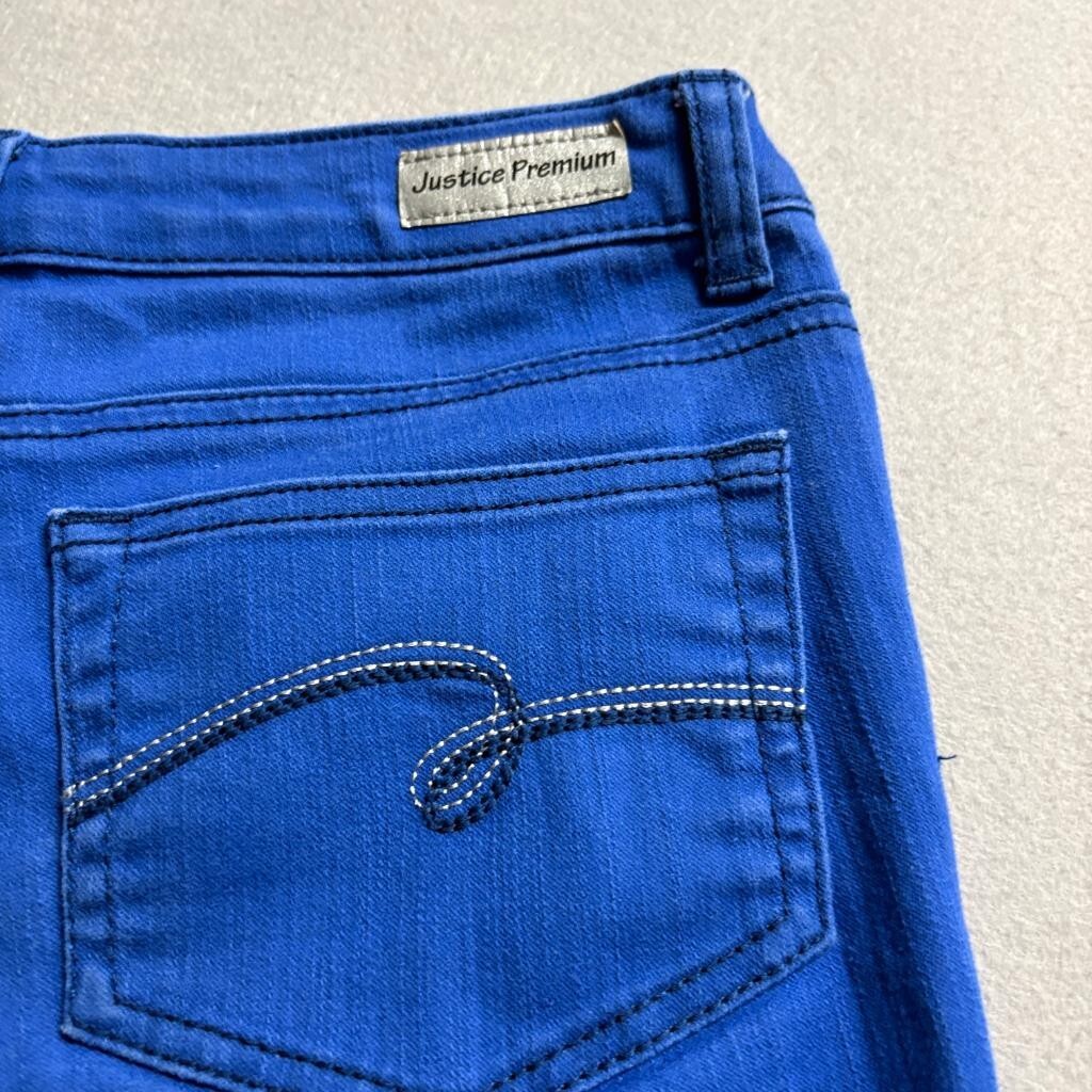 Justice Premium Jeans Girls Size 14R Blue Skinny Stretch Denim Pants
