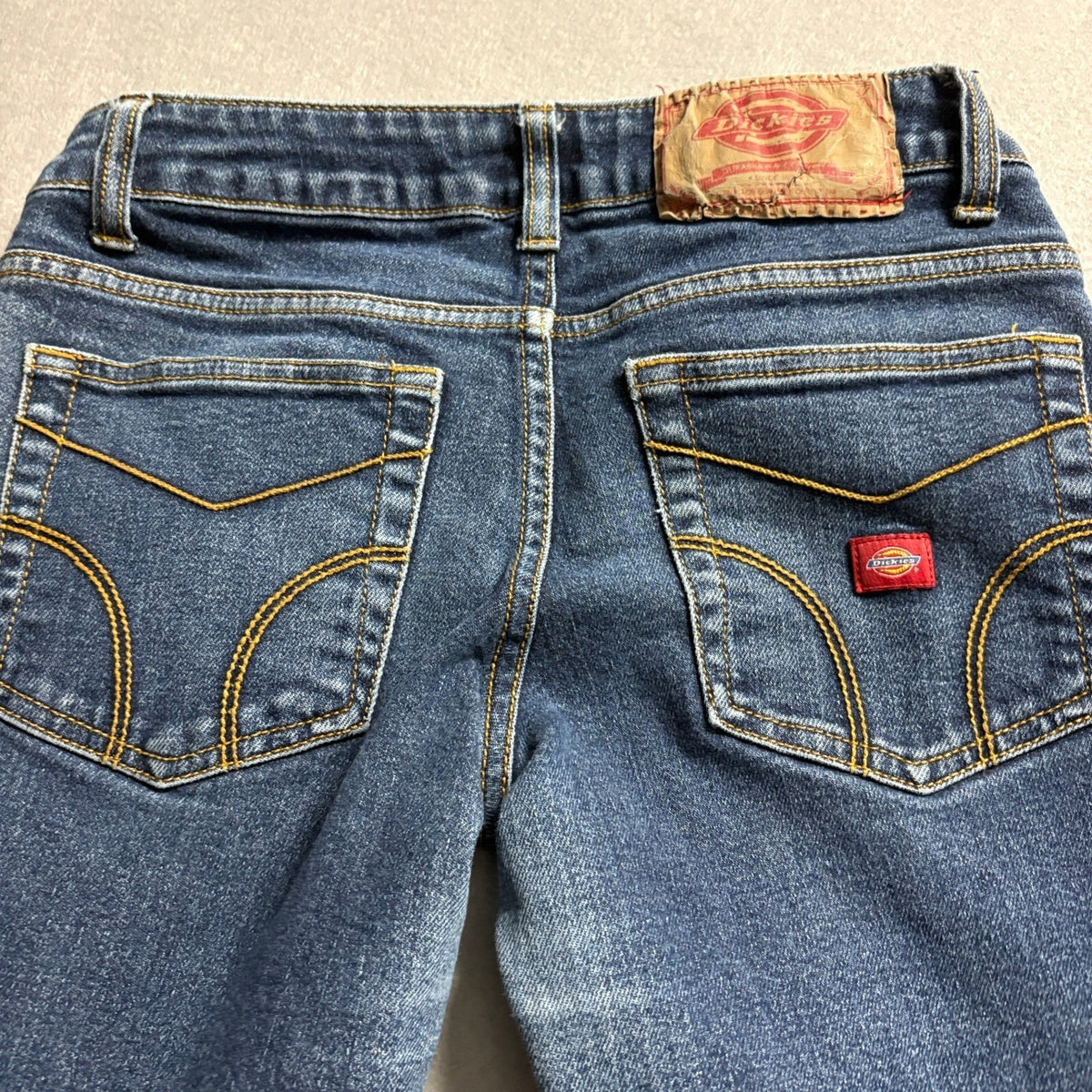 Dickies Womens Denim Jeans Size 5 Blue Medium Wash Straight Leg Work Casual