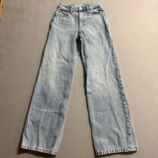 Dynamite Heidi Wide Leg Jeans Womens Size 000 23 Light Wash High Rise Denim