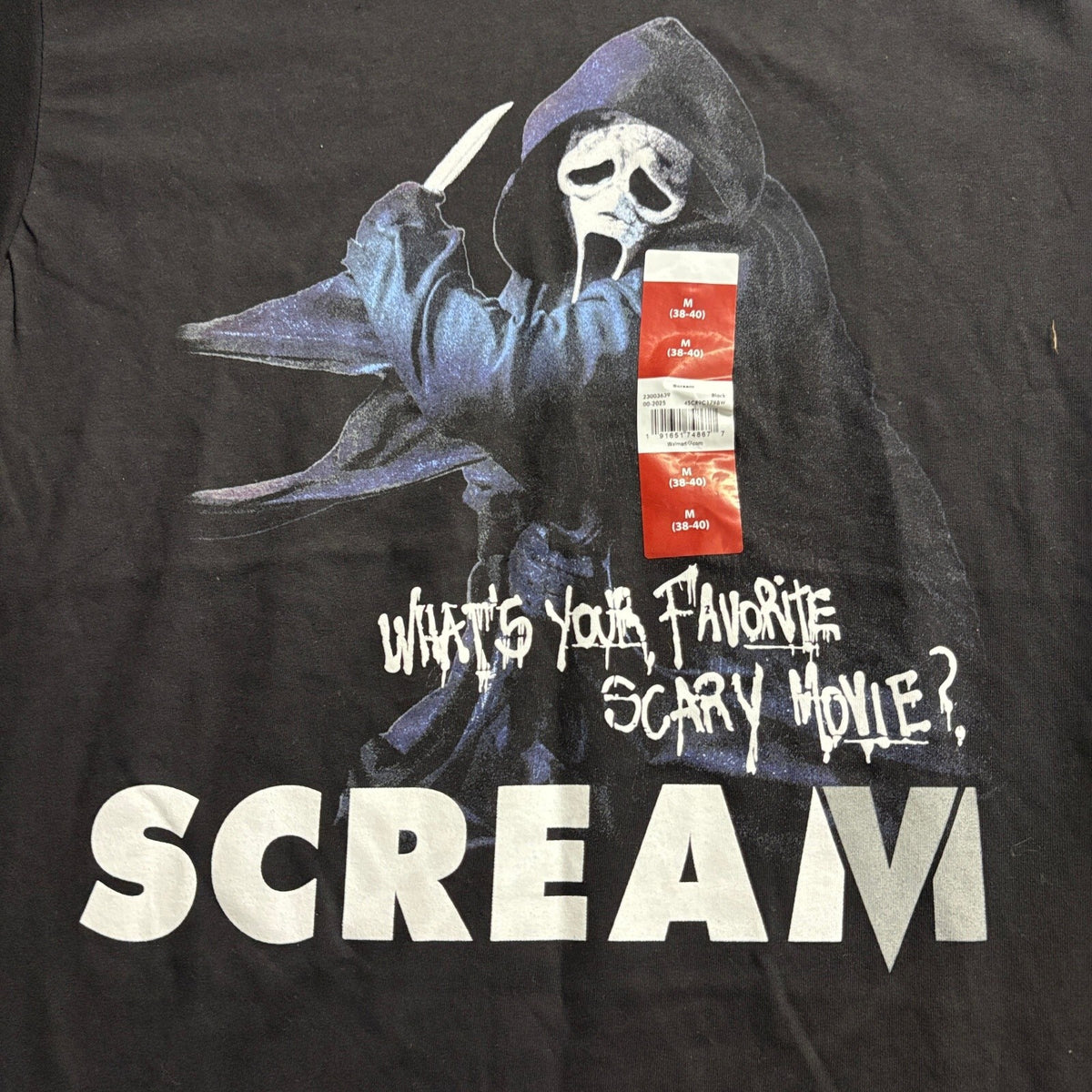 Scream Ghostface T-Shirt Mens Medium Black Favorite Scary Movie Graphic Tee New