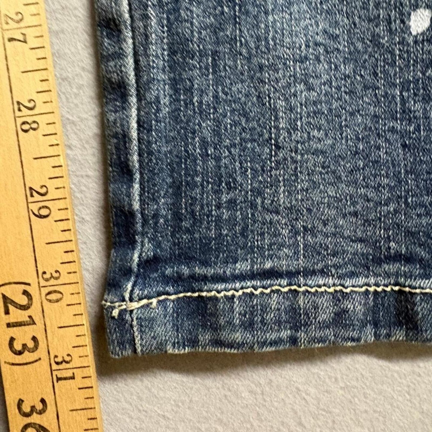 Refinery Republic Moto Jeans Mens 46 Blue Distressed Paint Splatter Biker Denim