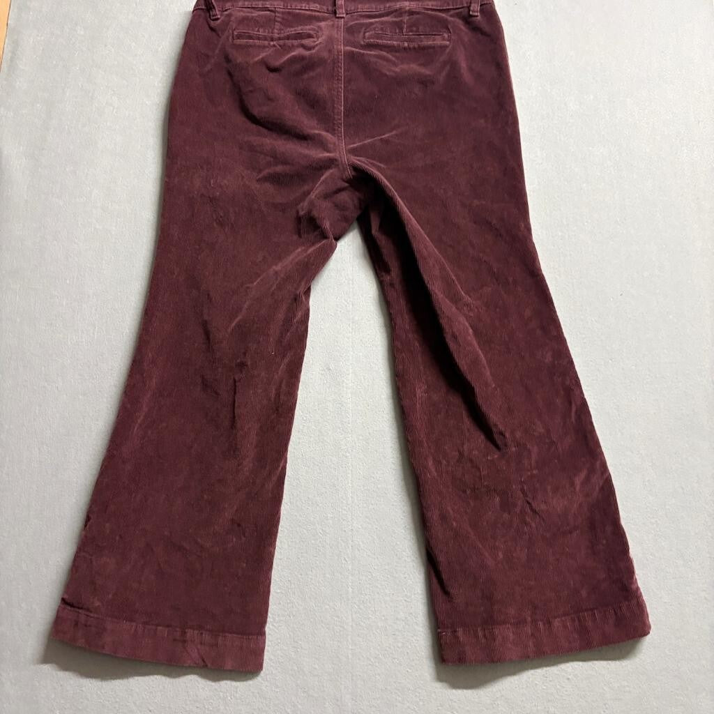Torrid Corduroy Pants Womens Plus 16S Burgundy Purple Stretch Wide Leg Crop