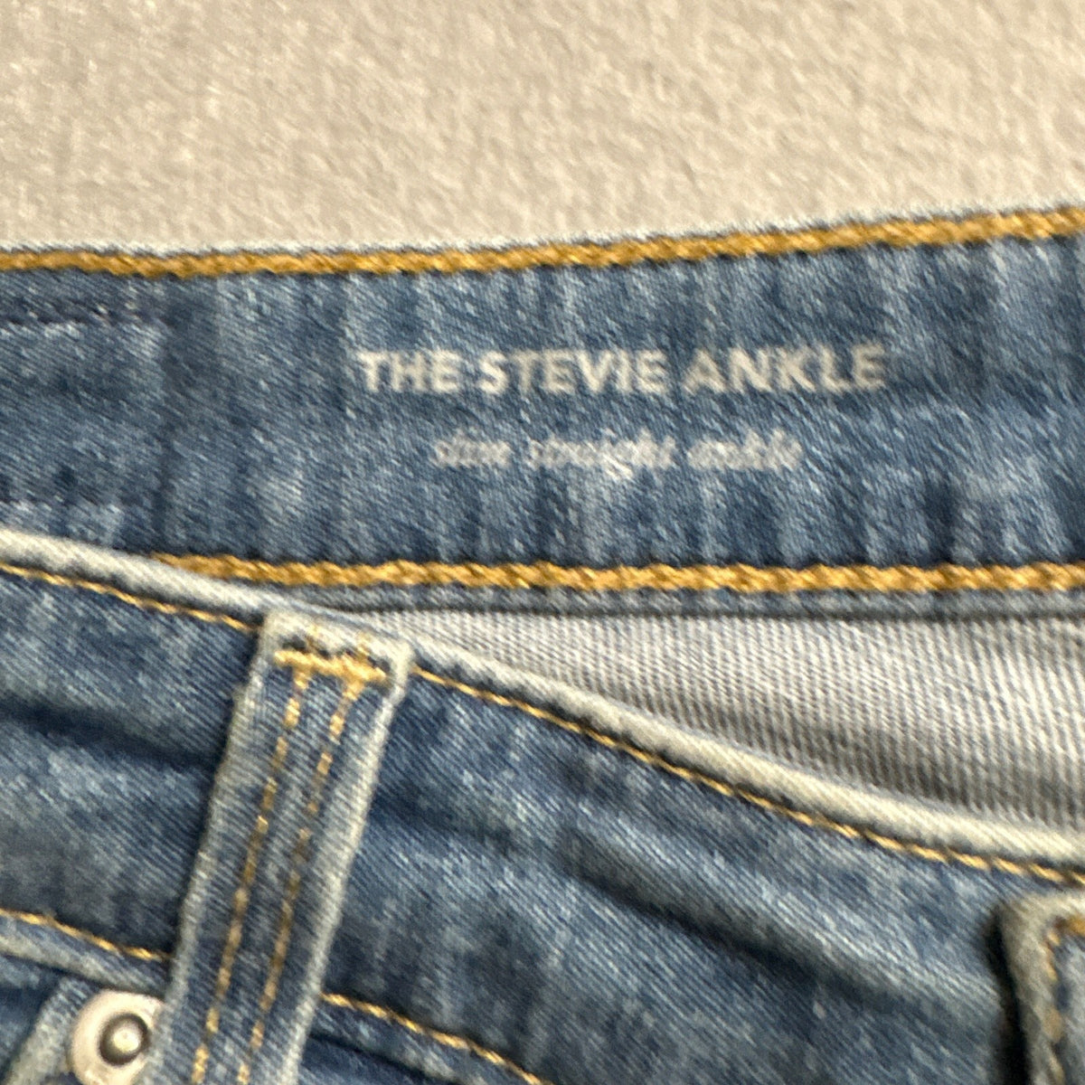 AG Adriano Goldschmied The Stevie Ankle Jeans Womens 27 Blue Distressed Raw Hem