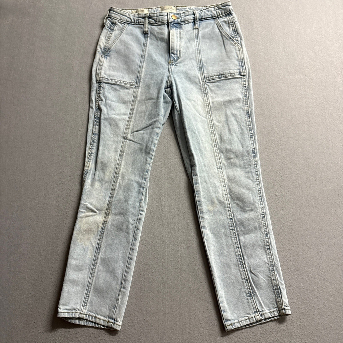 Universal Thread High Rise Slim Straight Jeans Womens 8/29R Light Wash Seamed