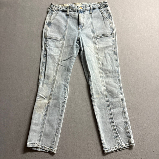 Universal Thread High Rise Slim Straight Jeans Womens 8/29R Light Wash Seamed