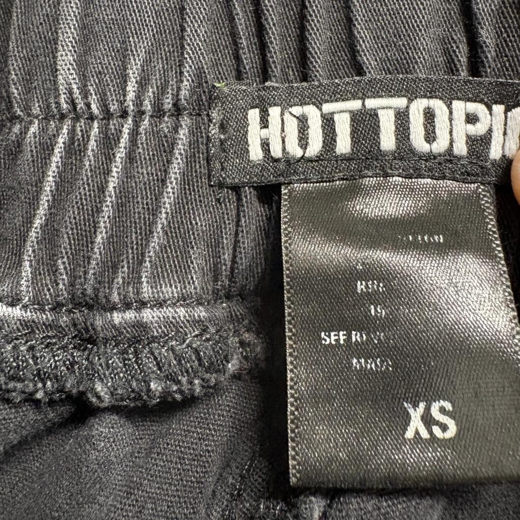 Hot Topic Cargo Jogger Pants Womens XS Black High Rise Elastic Waist Utility
