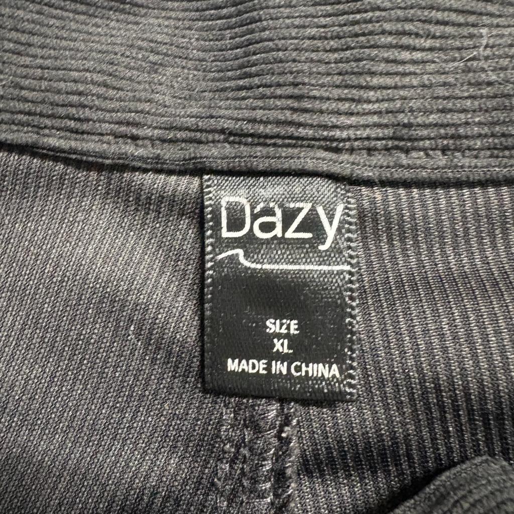 Dazy Corduroy Wide Leg Pants Womens XL Dark Gray High Rise Cropped Culottes