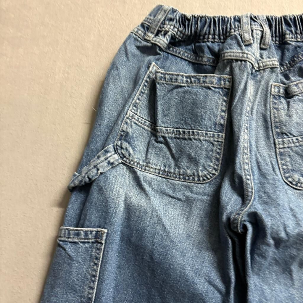 Forever 21 Premium Denim Cargo Jogger Pants Womens Size 27 Blue Utility Jeans