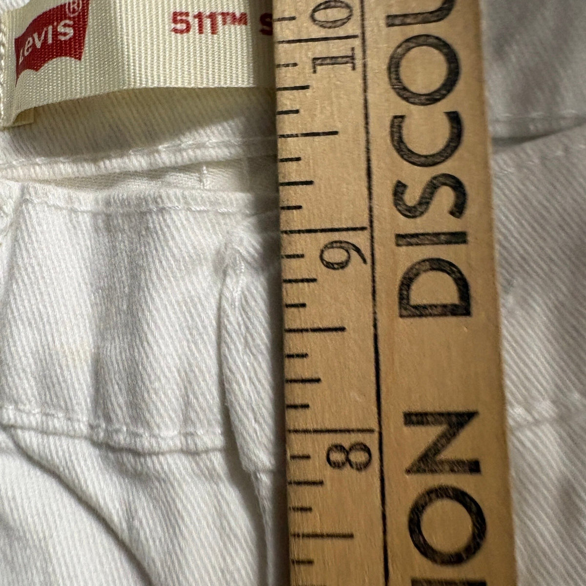 Levi's 511 Slim Boys Denim Shorts Size 12 Reg White Distressed Ripped Jeans
