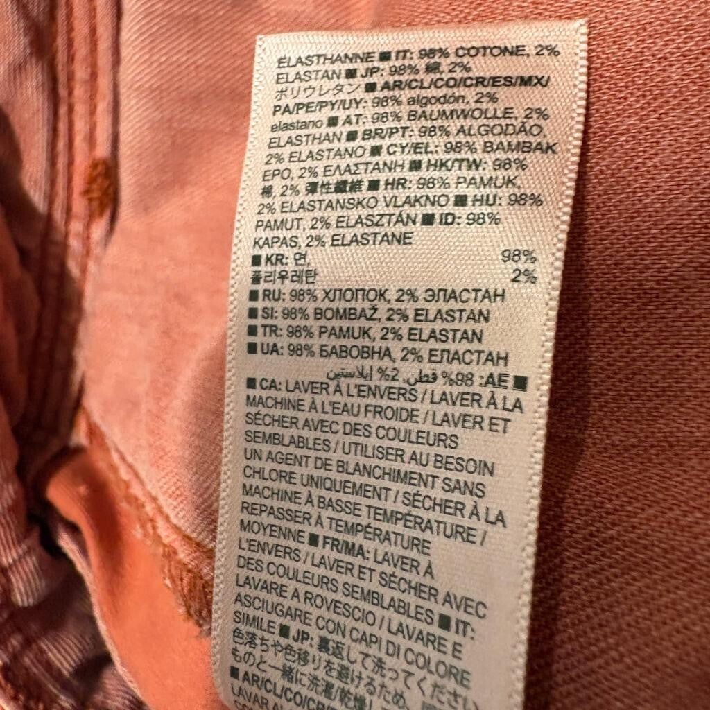 Gap For Good Mens Slim Chino Pants 32x32 Burnt Orange Stretch Cotton Twill