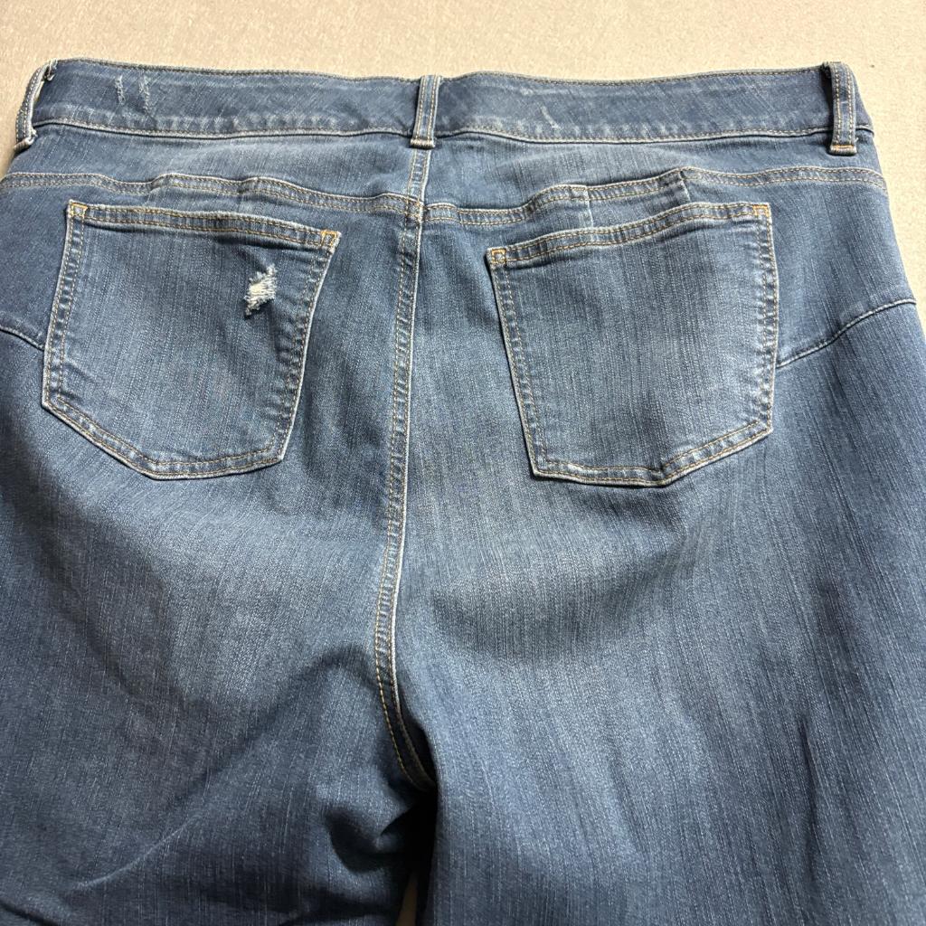 Torrid Bombshell Skinny Jeans Womens 20R Blue Premium Stretch Distressed Frayed
